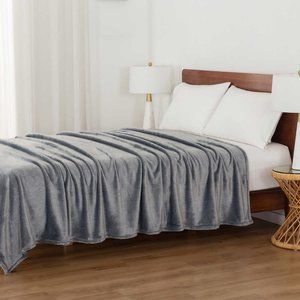 Berkshire Life Gray Soft Blanket (Queen Size 98" x 92")